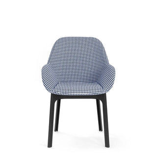 Kartell Clap armchair in houndstooth fabric with black structure Kartell Houndstooth Blue - Buy now on ShopDecor - Discover the best products by KARTELL design
