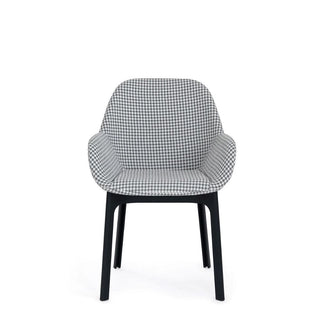 Kartell Clap armchair in houndstooth fabric with black structure Kartell Houndstooth Grey - Buy now on ShopDecor - Discover the best products by KARTELL design