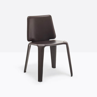 Pedrali Mood 720 design chair in real black leather - Buy now on ShopDecor - Discover the best products by PEDRALI design