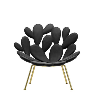 Qeeboo Filicudi design armchair with brass base Black - Buy now on ShopDecor - Discover the best products by QEEBOO design