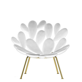 Qeeboo Filicudi design armchair with brass base White - Buy now on ShopDecor - Discover the best products by QEEBOO design