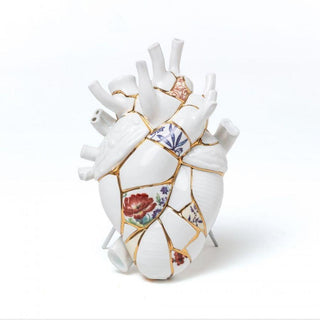 Seletti Love In Bloom Kintsugi heart vase in porcelain - Buy now on ShopDecor - Discover the best products by SELETTI design